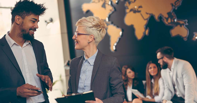 Smiling employee representing the company's employer brand