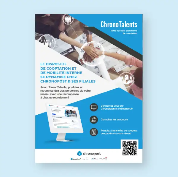 Affiche de communication pour le nouveau programme de cooptation de Chronopost