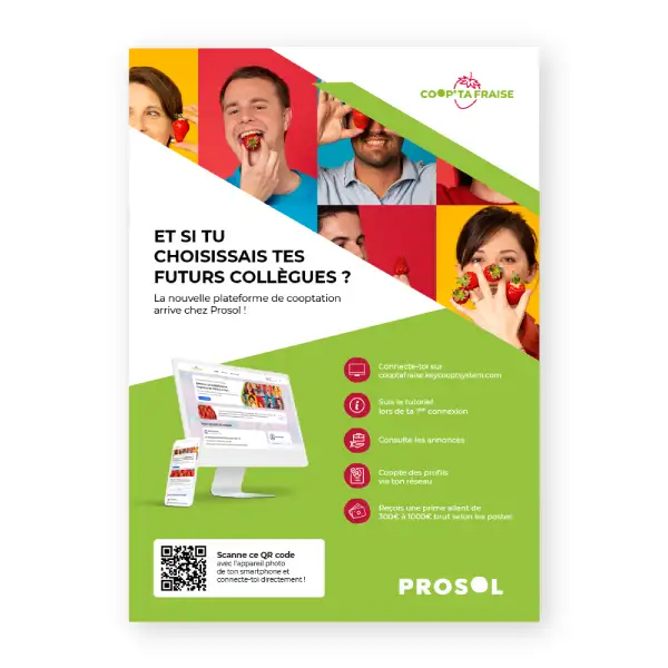 Affiche de communication pour le nouveau programme de cooptation de Prosol