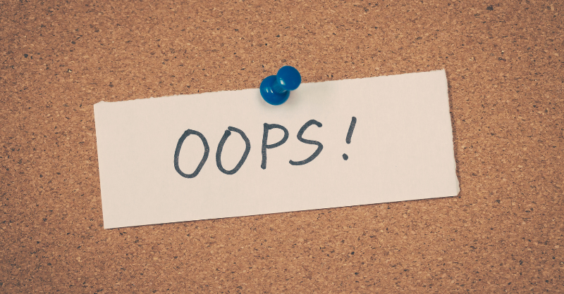 Post-it mentionnant l'expression Opps !