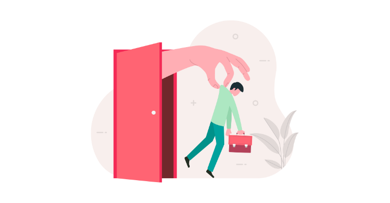 Illustration représentant un employé renvoyé